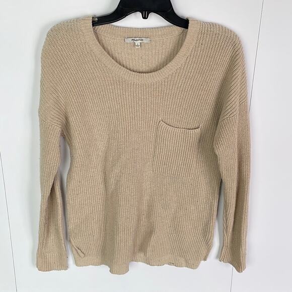 Madewell Sweaters - Madewell Nude Beige Scoopneck Hi Lo Knit Sweater Top